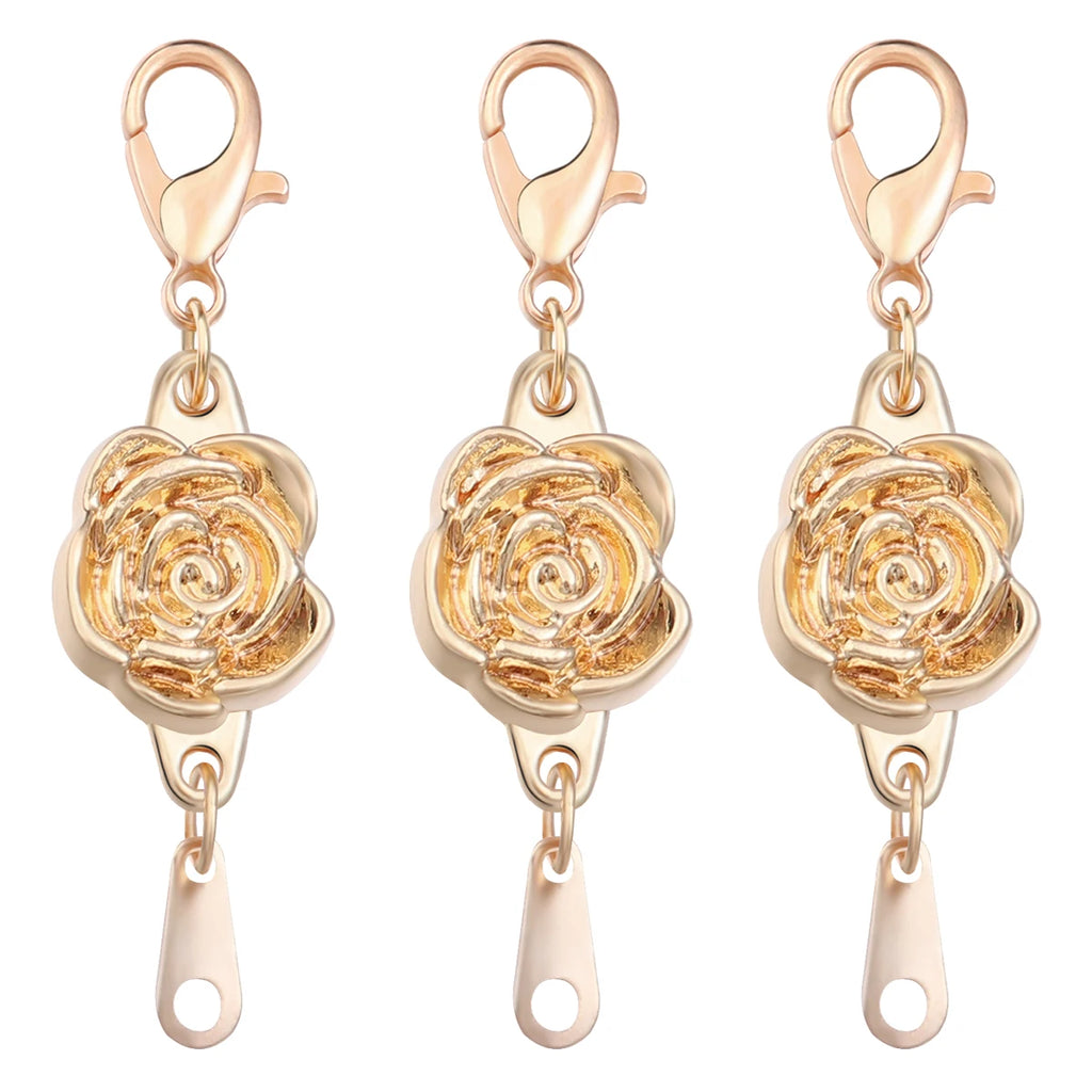 5pcs/lot Strong Magnetic Clasps Alloy Rose Extenders Closures Lobster Clasp Connectors for DIY Jewelry Making Bracelets Necklace