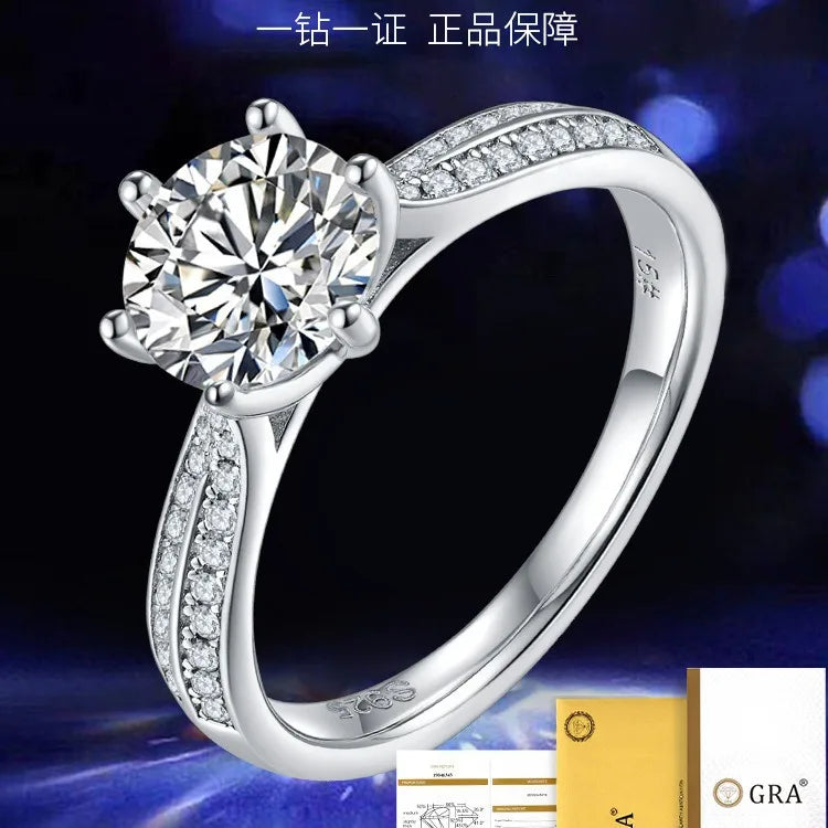 Starlight Queen Ring 2 Carat Moissanite Women's PT950 Platinum - Starry sparkle, queen aura, ideal for daily commute