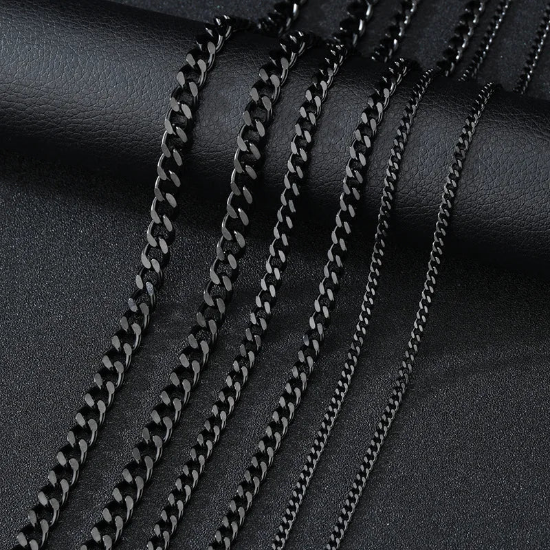 3.5-7MM Wide Stainless Steel Necklaces For Men Punk Cuban Link Chain Choker Women Hip Hop Fashion Party Jewelry Accessories