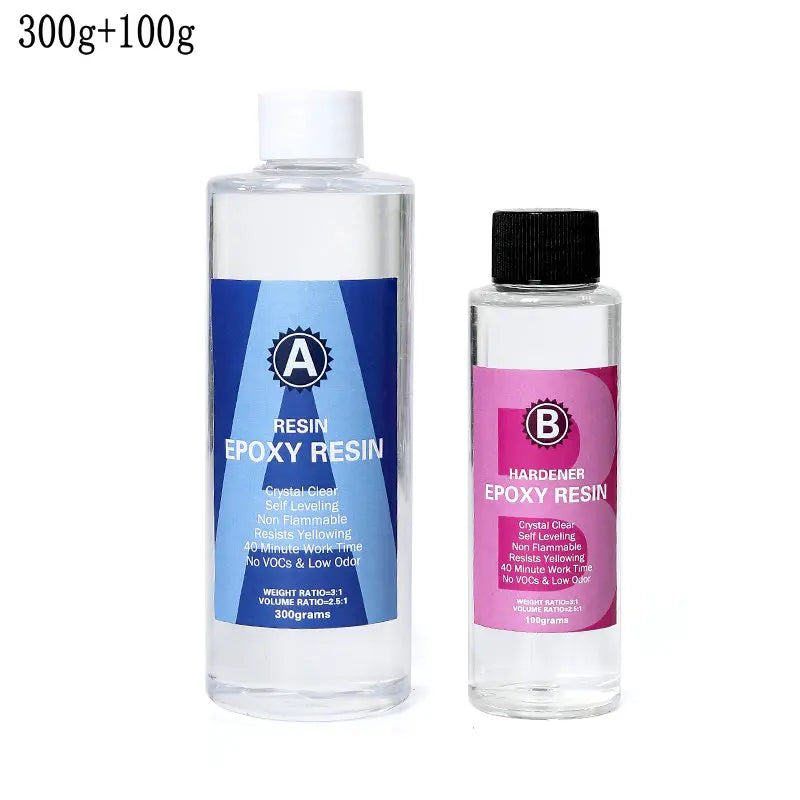 Epoxy Resin Kit Crystal Clear Easy Mix 3:1 AB Resin with Sticks,Graduated Cups and Gloves for Jewelry Making DIY Art Crafts