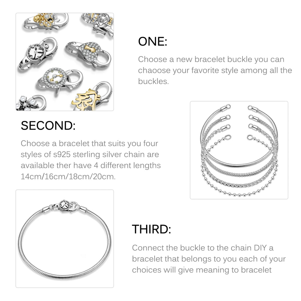Authentic 925 Sterling Silver Snake Chain Bracelet Bangle with Lobster Clasp Beads DIY Women Charm Bracelets Women Fine Jewelry