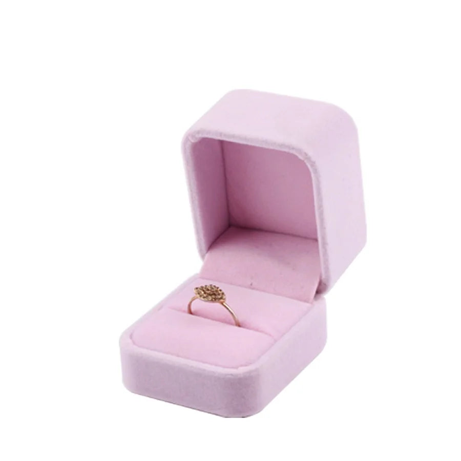 Pink Velvet Full Range Jewelry Box Ring Earrings Holder Necklace Bracelet Pendant Organizer Jewelry Storage Box Gift Case