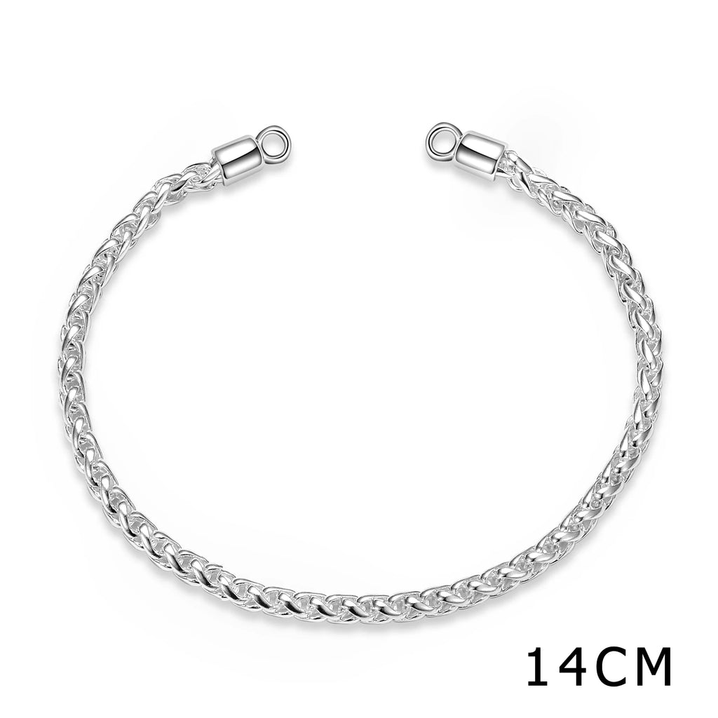 Authentic 925 Sterling Silver Snake Chain Bracelet Bangle with Lobster Clasp Beads DIY Women Charm Bracelets Women Fine Jewelry