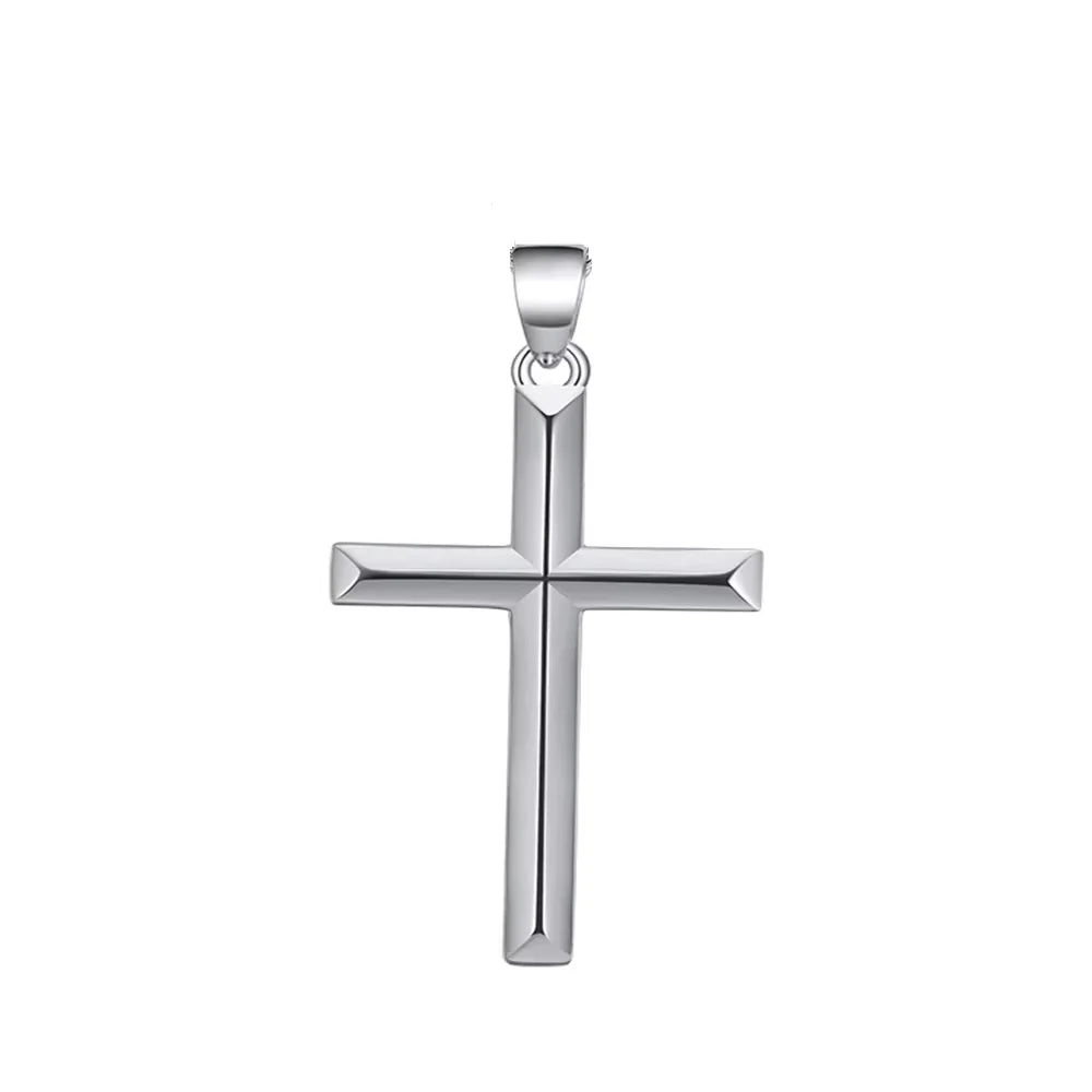 ORSA JEWELS Classic 14K Gold Cross Pendant Necklace for Men Women 925 Sterling Silver Necklace Christian Religious Jewelry NMN01
