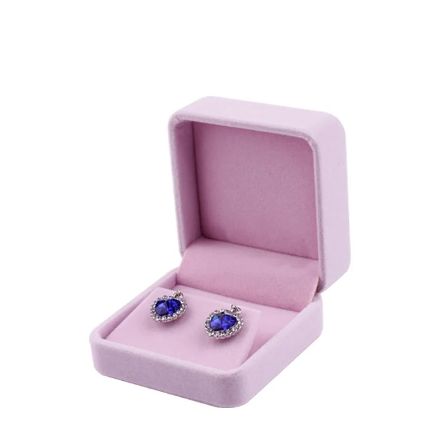 Pink Velvet Full Range Jewelry Box Ring Earrings Holder Necklace Bracelet Pendant Organizer Jewelry Storage Box Gift Case