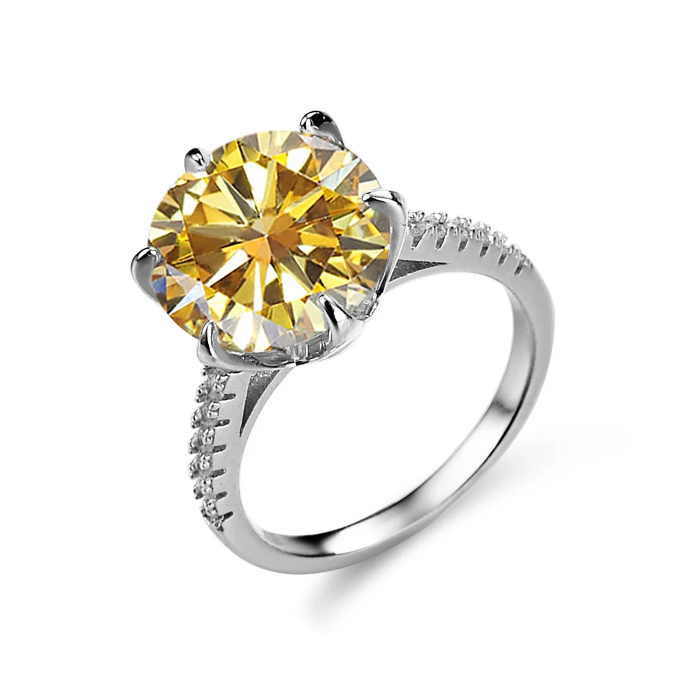 JoyceJelly 925 Sterling Silver Ring With 5 Carat Moissanite D Color VVS1 Women's Luxury Wedding Diamond Jewelry Sparkling Lights