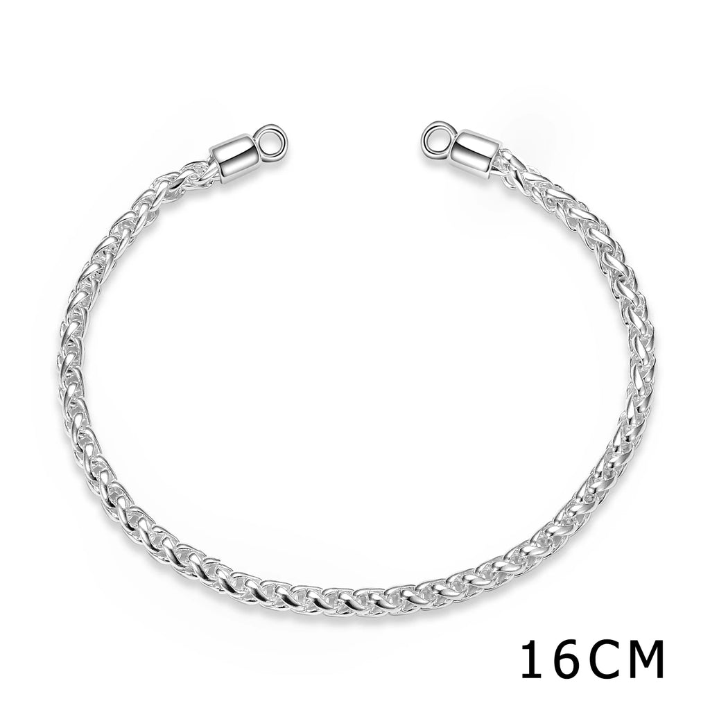 Authentic 925 Sterling Silver Snake Chain Bracelet Bangle with Lobster Clasp Beads DIY Women Charm Bracelets Women Fine Jewelry