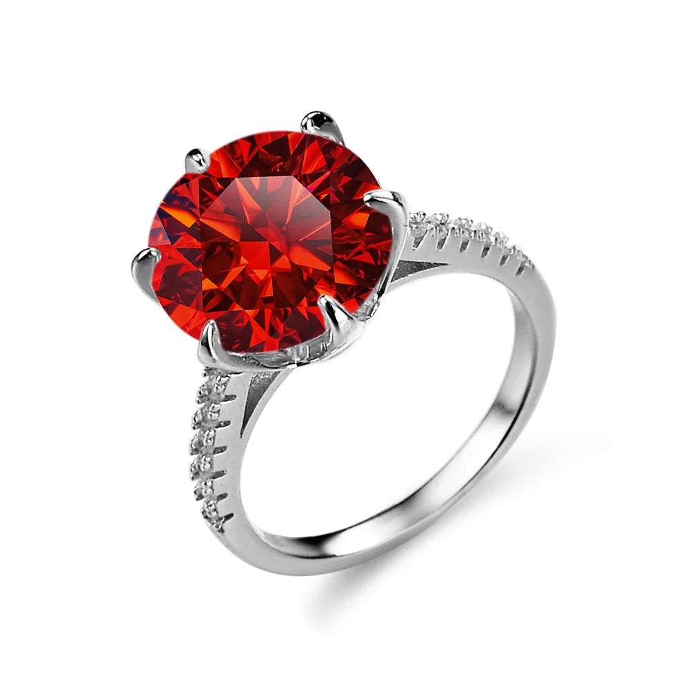 JoyceJelly 925 Sterling Silver Ring With 5 Carat Moissanite D Color VVS1 Women's Luxury Wedding Diamond Jewelry Sparkling Lights