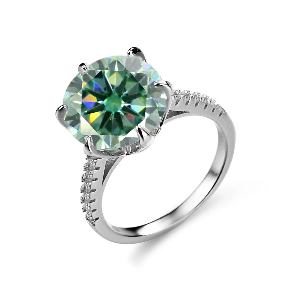 JoyceJelly 925 Sterling Silver Ring With 5 Carat Moissanite D Color VVS1 Women's Luxury Wedding Diamond Jewelry Sparkling Lights