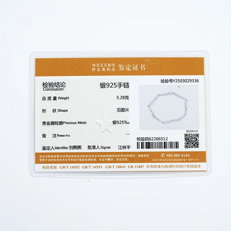 ANUOSHI 3MM Moissanite Bracelet For Women Girls 925 Sterling Silver Adjustable Bracelets  Hand Chain Fine Jewelry Certified