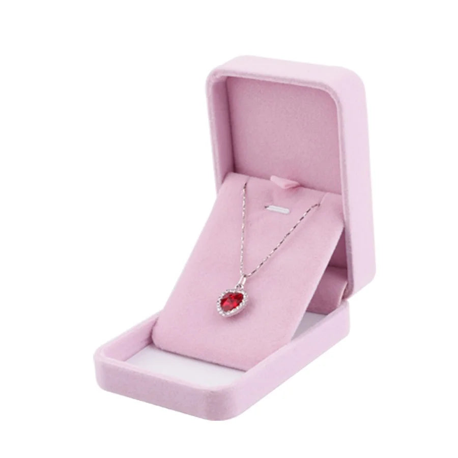 Pink Velvet Full Range Jewelry Box Ring Earrings Holder Necklace Bracelet Pendant Organizer Jewelry Storage Box Gift Case