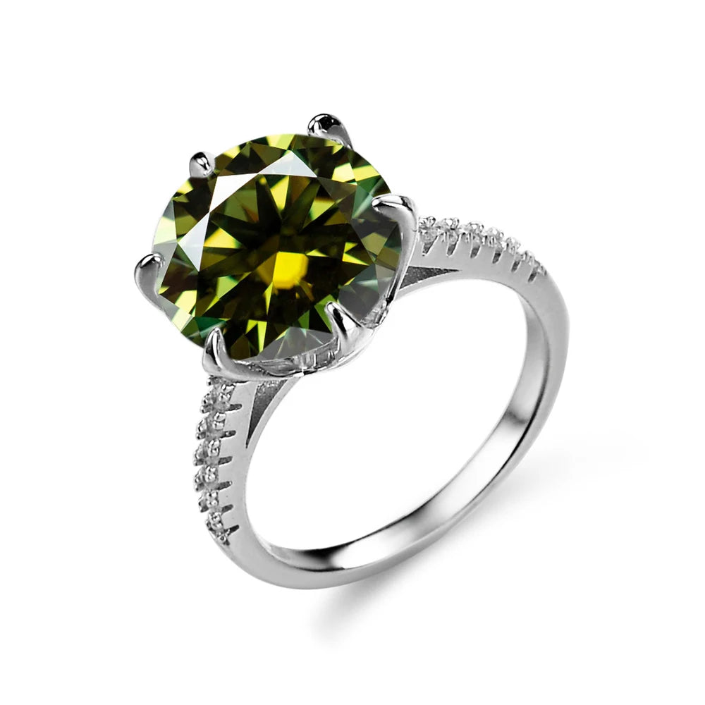 JoyceJelly 925 Sterling Silver Ring With 5 Carat Moissanite D Color VVS1 Women's Luxury Wedding Diamond Jewelry Sparkling Lights