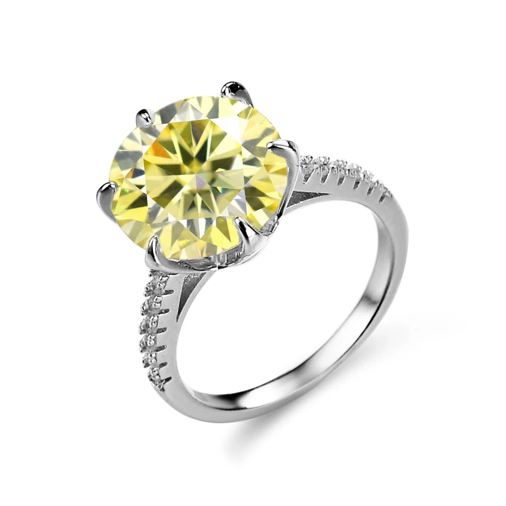 JoyceJelly 925 Sterling Silver Ring With 5 Carat Moissanite D Color VVS1 Women's Luxury Wedding Diamond Jewelry Sparkling Lights