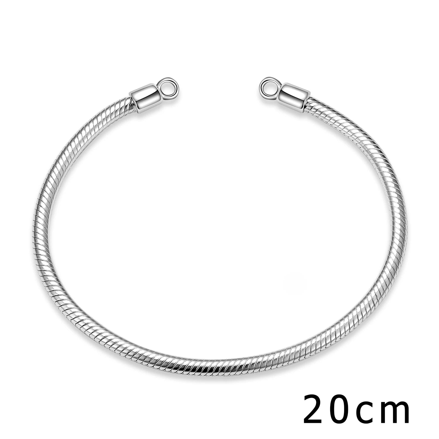 Authentic 925 Sterling Silver Snake Chain Bracelet Bangle with Lobster Clasp Beads DIY Women Charm Bracelets Women Fine Jewelry