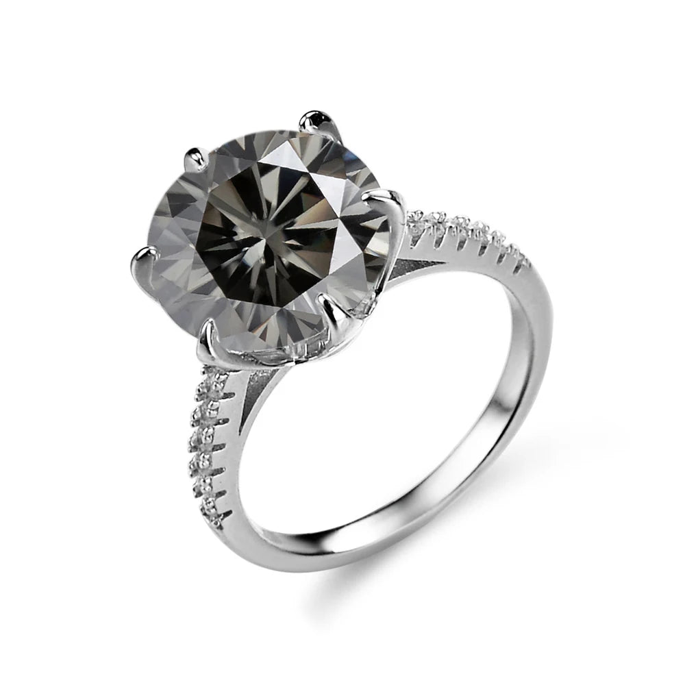 JoyceJelly 925 Sterling Silver Ring With 5 Carat Moissanite D Color VVS1 Women's Luxury Wedding Diamond Jewelry Sparkling Lights