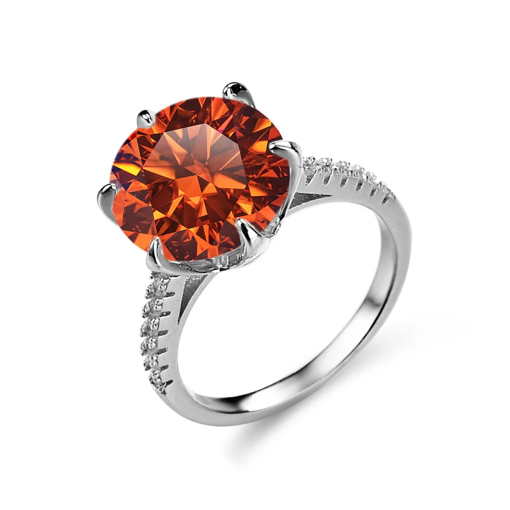JoyceJelly 925 Sterling Silver Ring With 5 Carat Moissanite D Color VVS1 Women's Luxury Wedding Diamond Jewelry Sparkling Lights