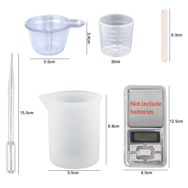 Epoxy Resin Kit Crystal Clear Easy Mix 3:1 AB Resin with Sticks,Graduated Cups and Gloves for Jewelry Making DIY Art Crafts