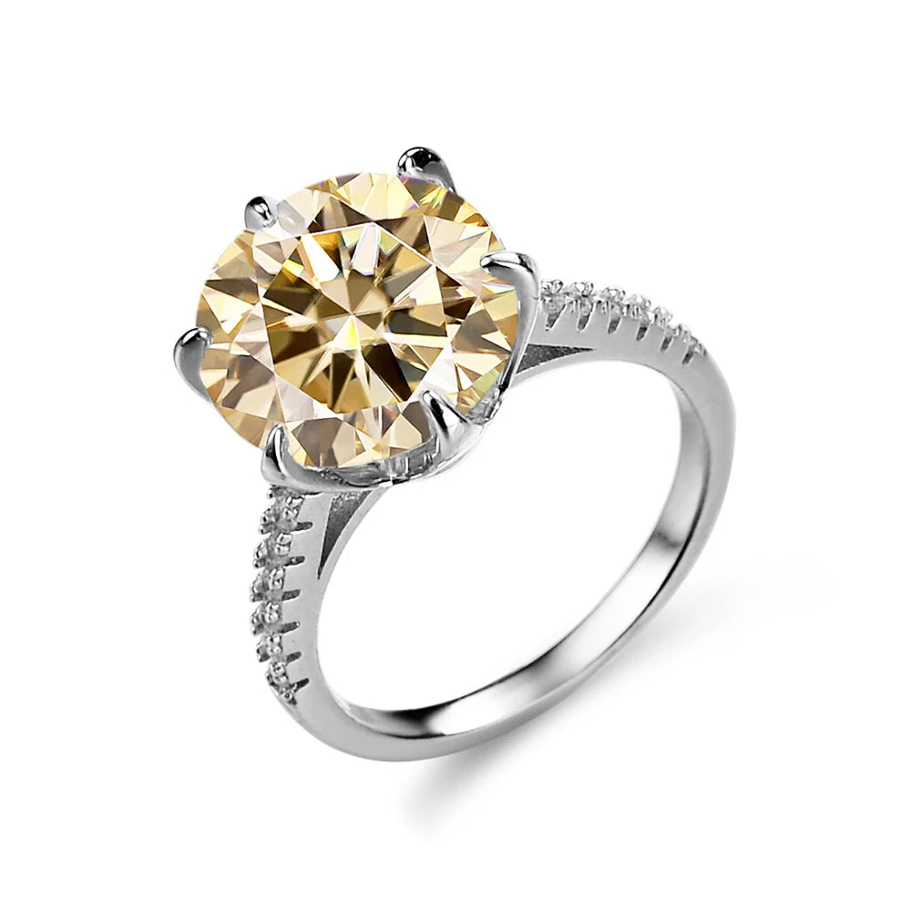 JoyceJelly 925 Sterling Silver Ring With 5 Carat Moissanite D Color VVS1 Women's Luxury Wedding Diamond Jewelry Sparkling Lights