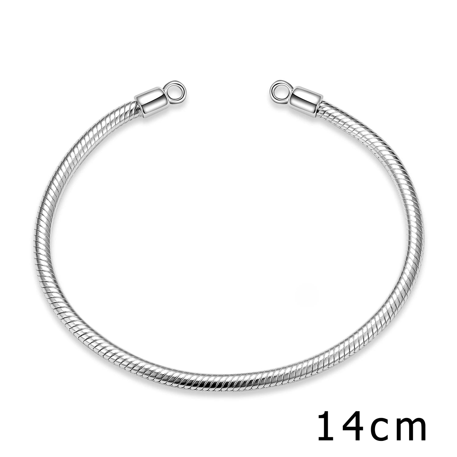 Authentic 925 Sterling Silver Snake Chain Bracelet Bangle with Lobster Clasp Beads DIY Women Charm Bracelets Women Fine Jewelry