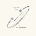 0.5CT D VVS1 3EX Moissanite Bangle Genuine 925 Sterling Silver Hand Opening Cuffs Bracelets for Women Girls Gold Fine Jewelry