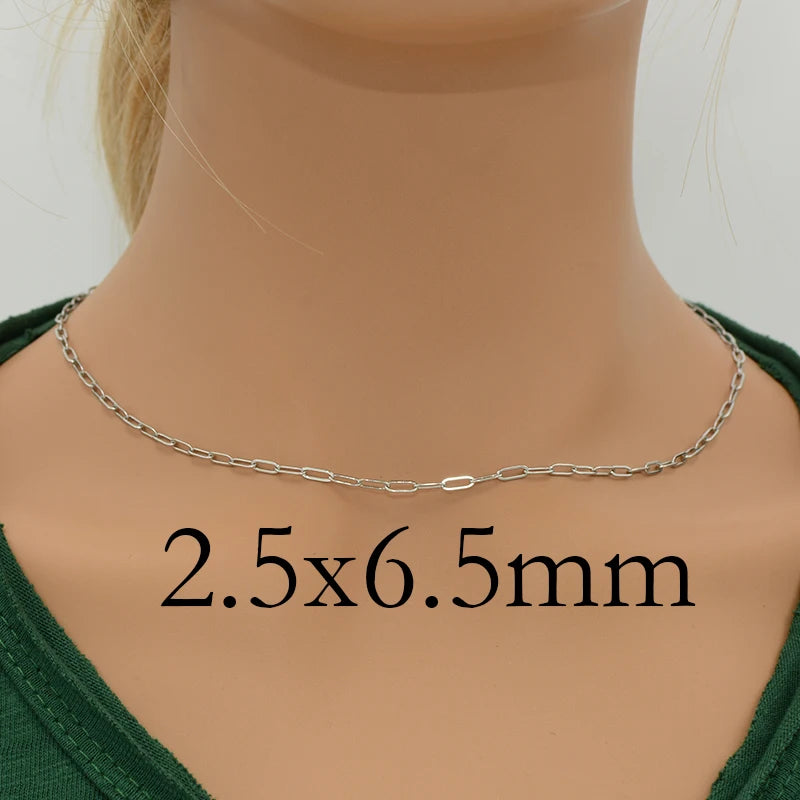 50 Pieces Paper Clip Necklace Gold Color Stainless Steel Paper Clip Necklace for Women, Paperclip Chain for Jewelry Making