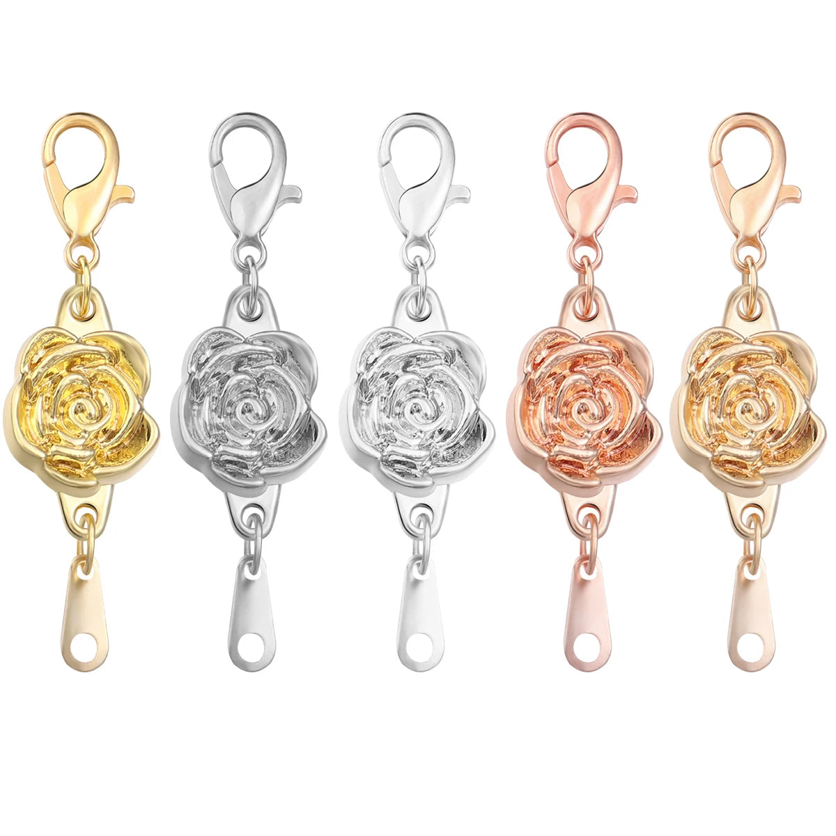 5pcs/lot Strong Magnetic Clasps Alloy Rose Extenders Closures Lobster Clasp Connectors for DIY Jewelry Making Bracelets Necklace