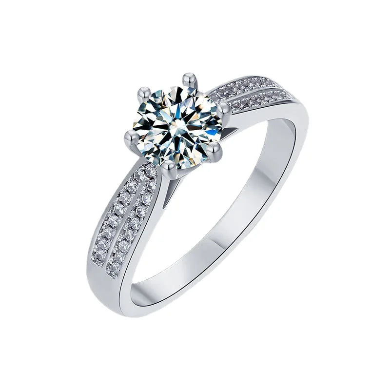 Starlight Queen Ring 2 Carat Moissanite Women's PT950 Platinum - Starry sparkle, queen aura, ideal for daily commute