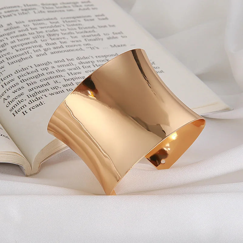 European and American cross-border shiny exquisite gold exaggerated wristband bracelet accessories